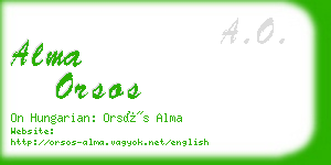 alma orsos business card